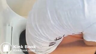 Sexy tanned teen toilet poop - video 3
