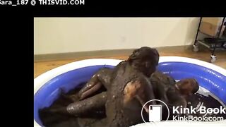 Dirty Couple Bathing In Cow Shit