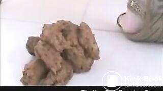 Girl in bikini shitting