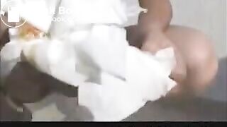 Girl in bikini shitting