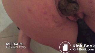 Licking wife poo direct from ass!