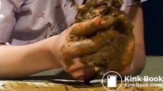 Japanese Scat Shitting and puking at the same time