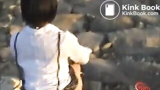 Japanese pooping outdoor