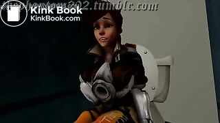Tracer pooping toilet animation