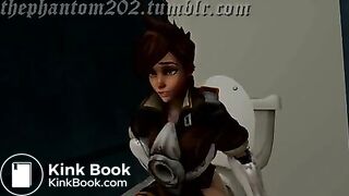 Tracer pooping toilet animation