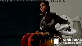 Tracer pooping toilet animation