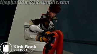 Tracer pooping toilet animation