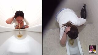 Japanese vomit in toilet - video 2