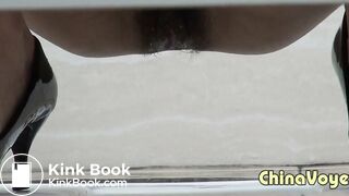 Chinese girl takes a thickest shit