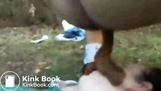 shitting on sleeping girls face in outdoor