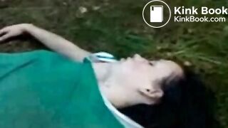 shitting on sleeping girls face in outdoor