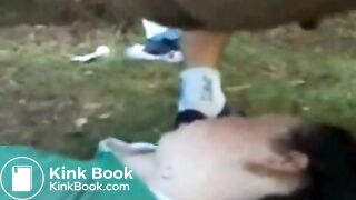 shitting on sleeping girls face in outdoor