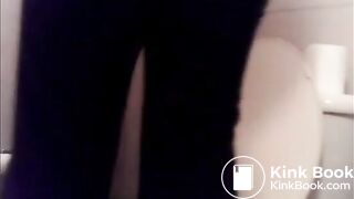 girl pooping on home toilet (voyeur)