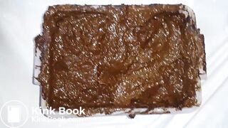 Smearing saved shit and fresh shit and stuffing it in