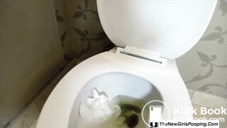 Brunette pornstar poop