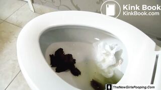 Brunette pornstar poop