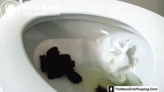 Brunette pornstar poop