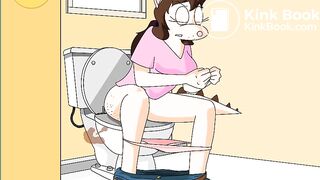 Animated girl on the toilet