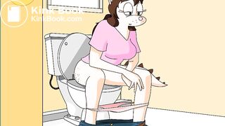 Animated girl on the toilet