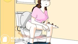 Animated girl on the toilet