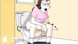 Animated girl on the toilet
