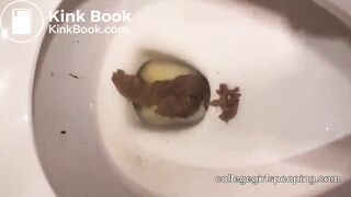 Girl poops on toilet 01