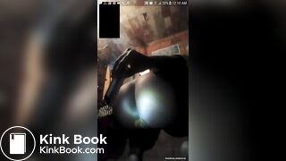 Poor black Colombian bitch takes a shit in a shack and spreads ass