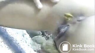 girl pooping in the water