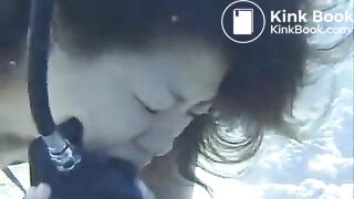 girl pooping in the water