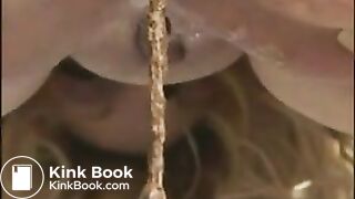 Blonde girl pooping in different public places