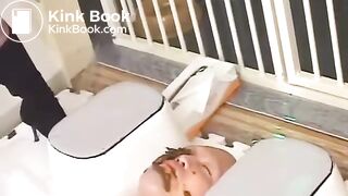 Japanese girl shits in a guy's mouth and whips him