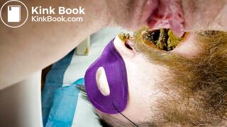 Mistress makes slave chew her shit