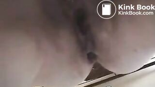 Milf pooping over toilet