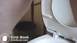 Milf pooping over toilet