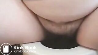 Milf pooping over toilet