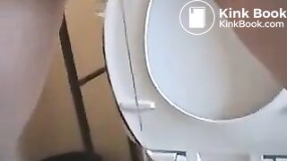 Milf pooping over toilet