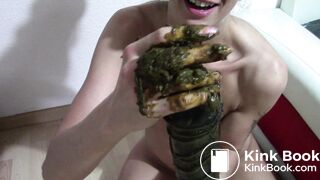 KV-GIRL - Wanking Monster Dildo With Shit