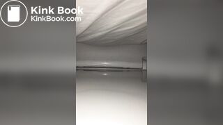 Girl has a big poop on restaurant spycam