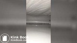 Girl has a big poop on restaurant spycam