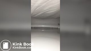 Girl has a big poop on restaurant spycam