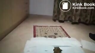 Black girl doggy shitting long turds