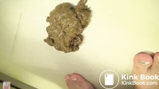 Girl poop on bathroom floor - video 2
