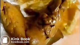 Pooping on a plate - video 3