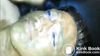 Wife gets partnerpoop stuffed inside birthcanal & orgasms out of disgust