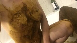 Smothering shit in spa all over each other
