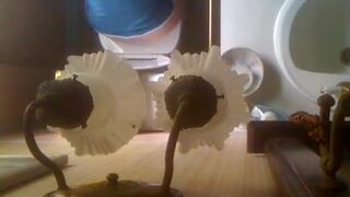 Overhead spycam pooping at home