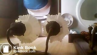 Overhead spycam pooping at home