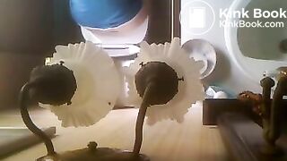 Overhead spycam pooping at home