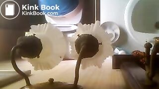 Overhead spycam pooping at home