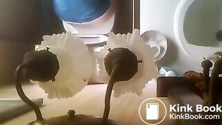 Overhead spycam pooping at home